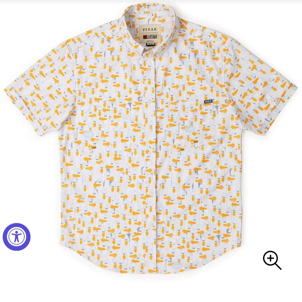 RSVLTs Men's Finding Nemo Seagull Patterned Shirt XL